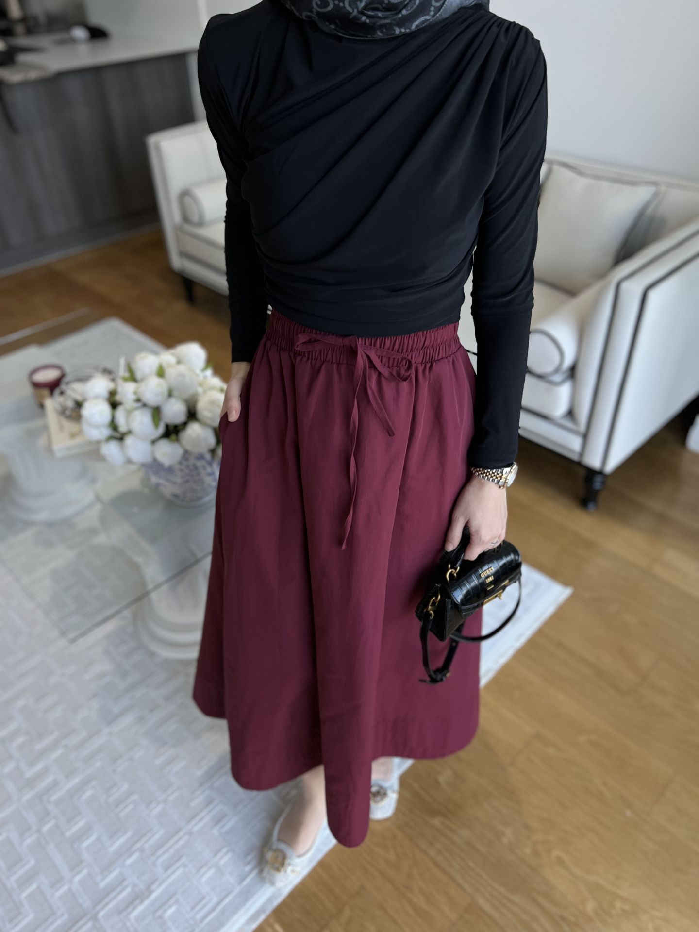 Kloş Etek/ Bordo