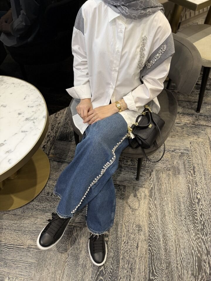 YAN DETAYLI KOT PANTOLON