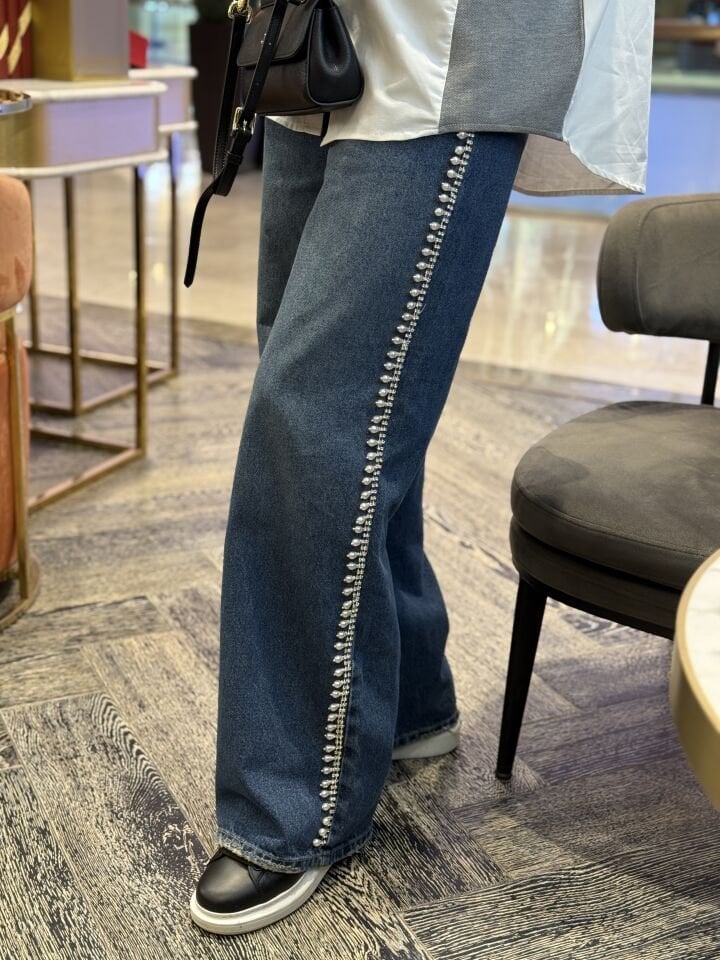 YAN DETAYLI KOT PANTOLON