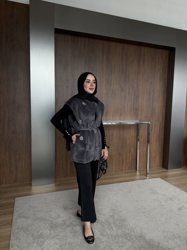 TAŞLI YELEK | ANTRASİT