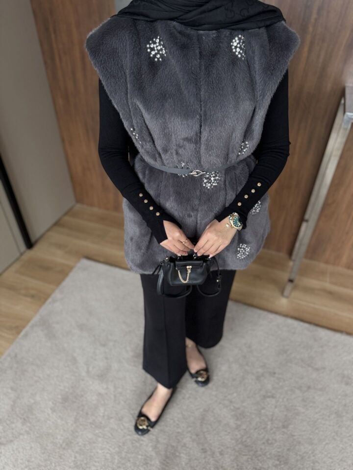 TAŞLI YELEK | ANTRASİT