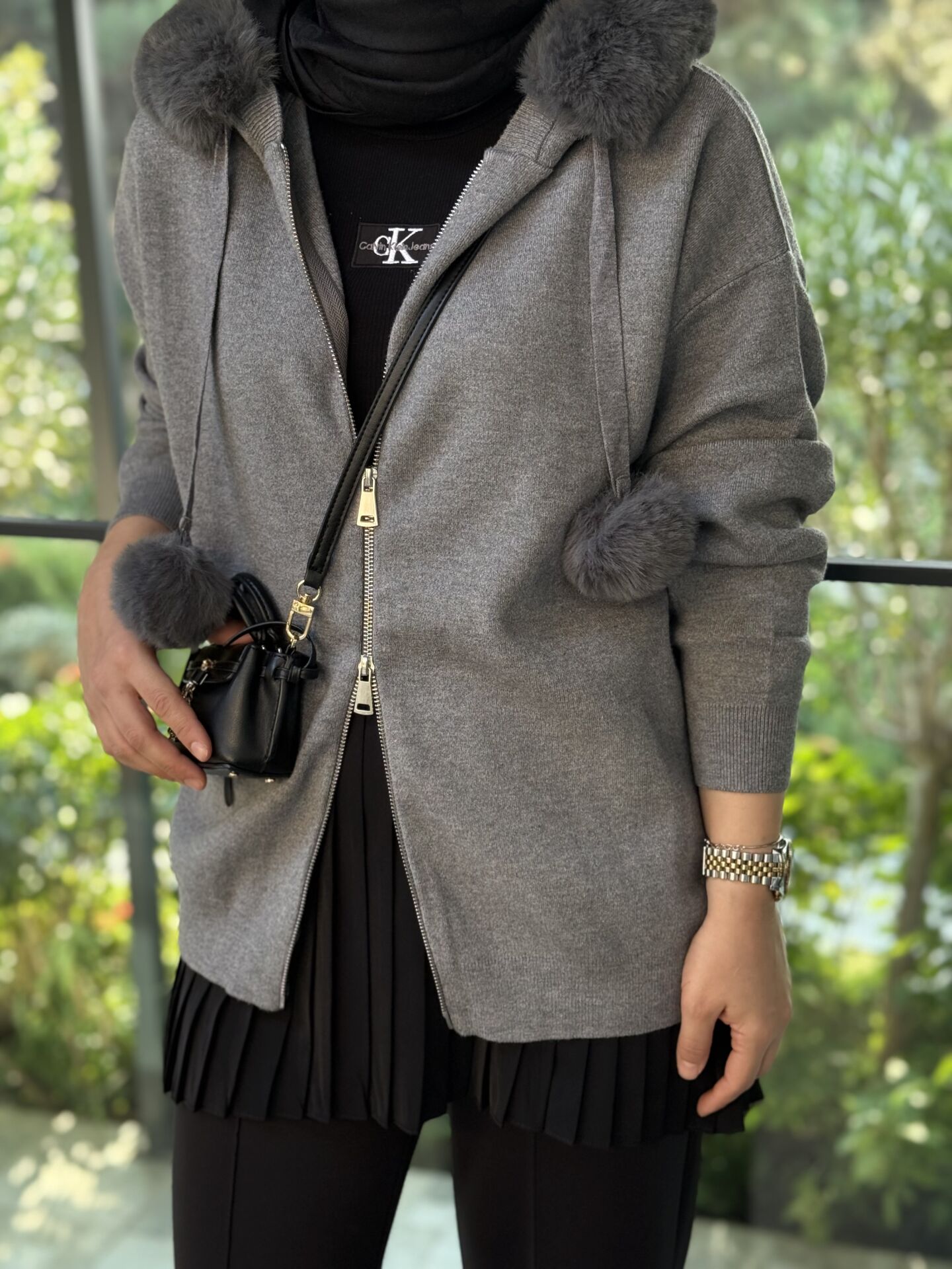 Çift fermuar hırka