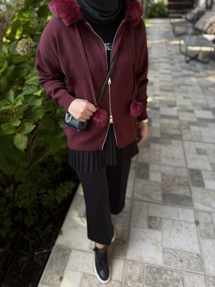 Çift Fermuar Hırka