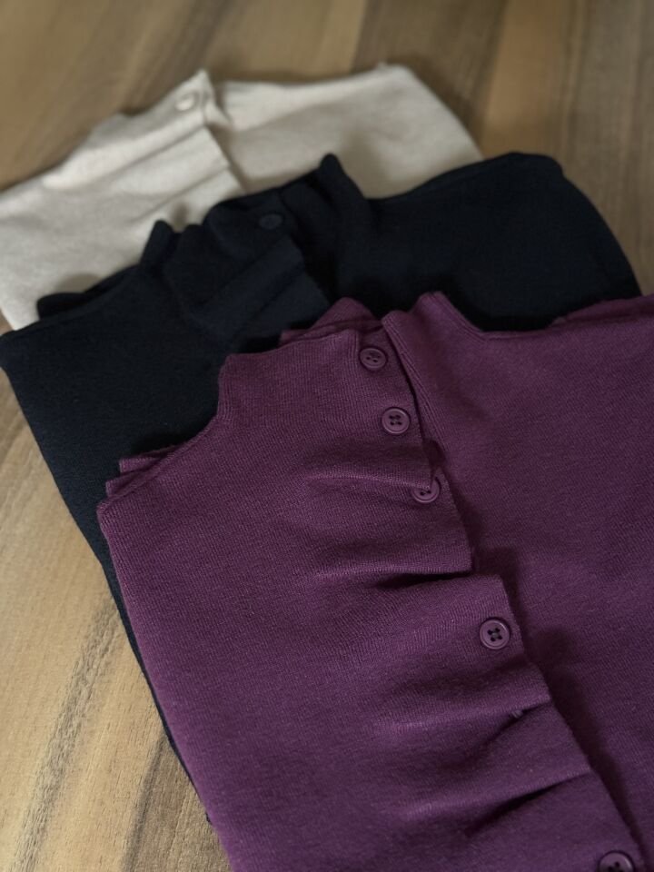 Drapeli İnce Triko Hırka