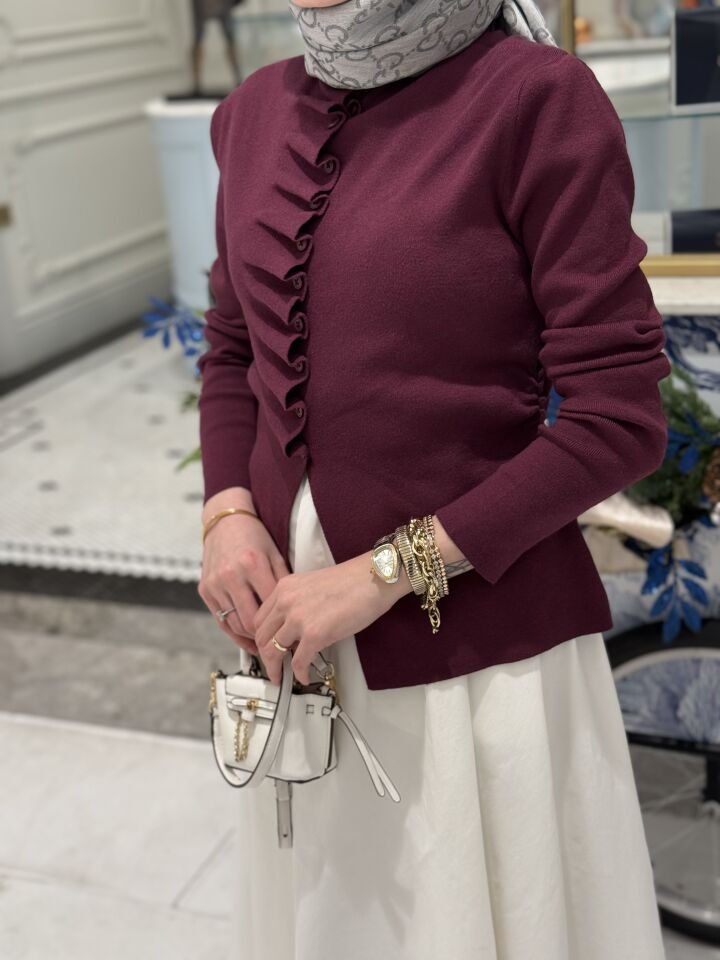 Drapeli İnce Triko Hırka