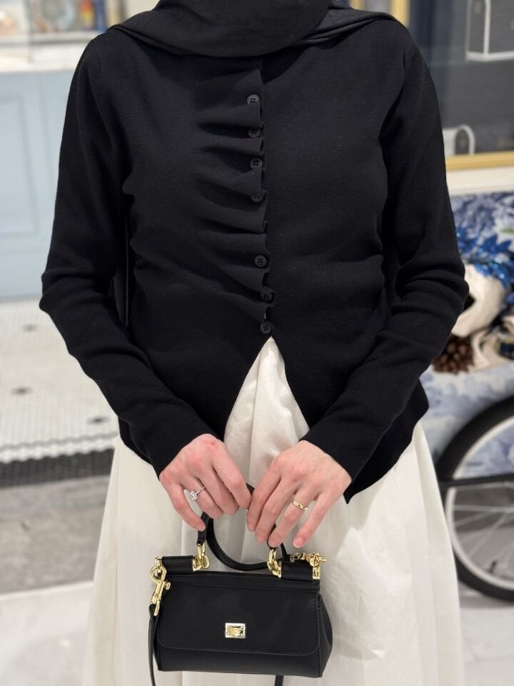 Drapeli İnce Triko Hırka