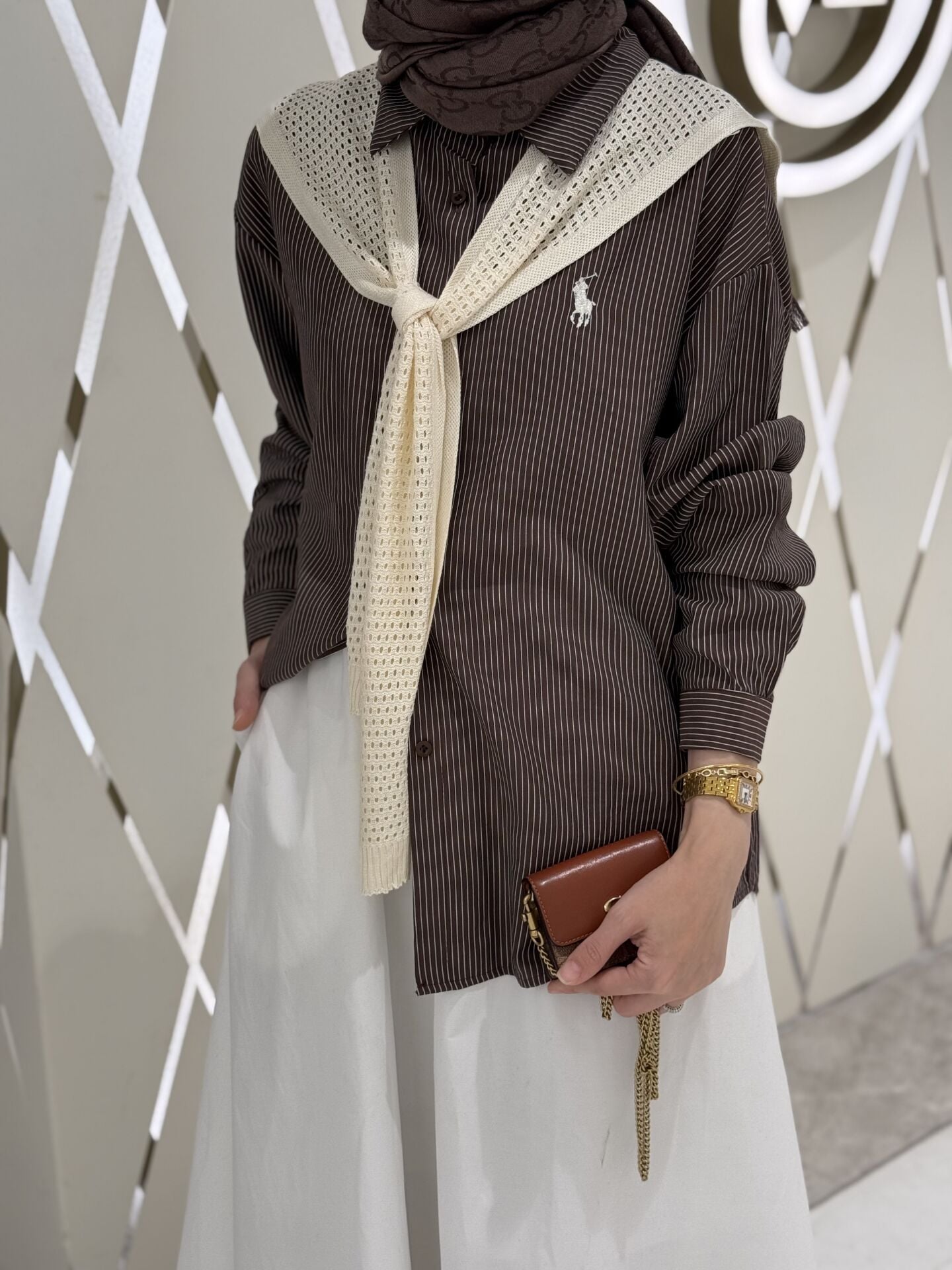 ATKILI GÖMLEK ÇİZGİLİ KAHVE