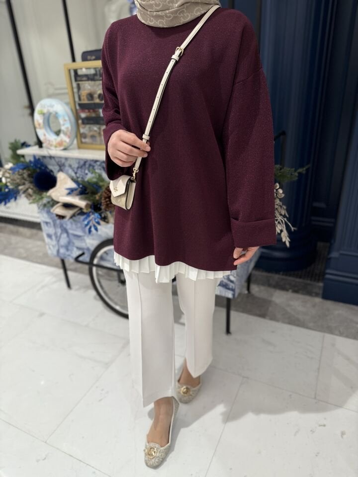 Simli Tunik/  Mürdüm