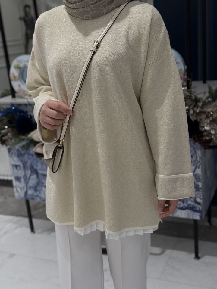 Simli Tunik/ Krem