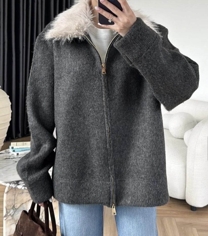 Kürklü Hırka / Antrasit