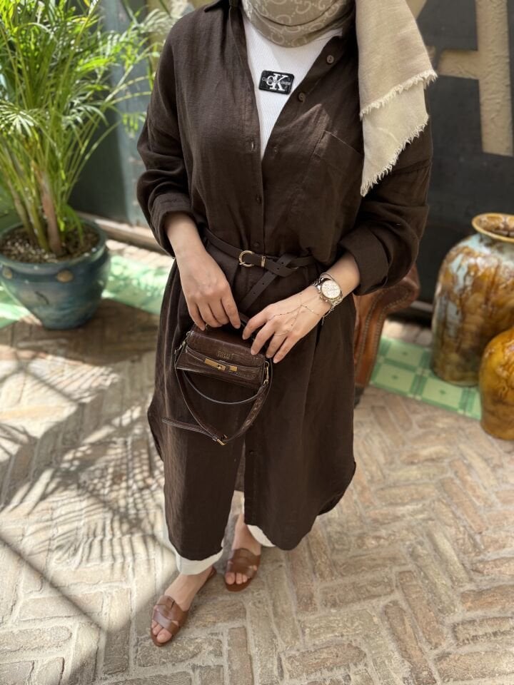 %100 Keten Tunik
