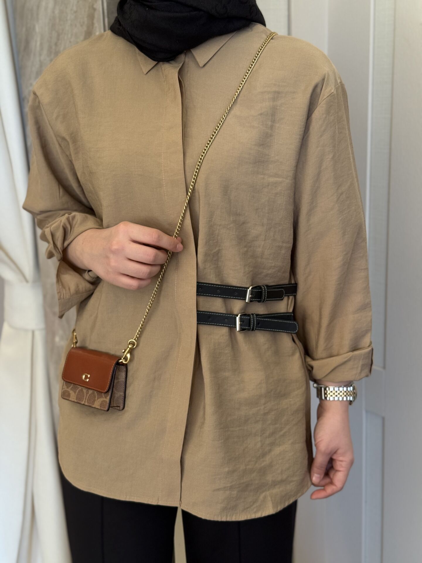 KEMERLİ GÖMLEK/ CAMEL