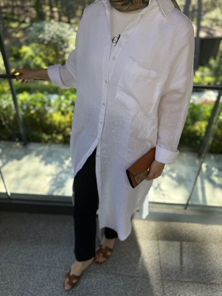 %100 Keten Tunik
