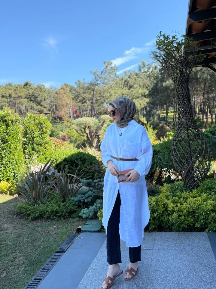 %100 Keten Tunik