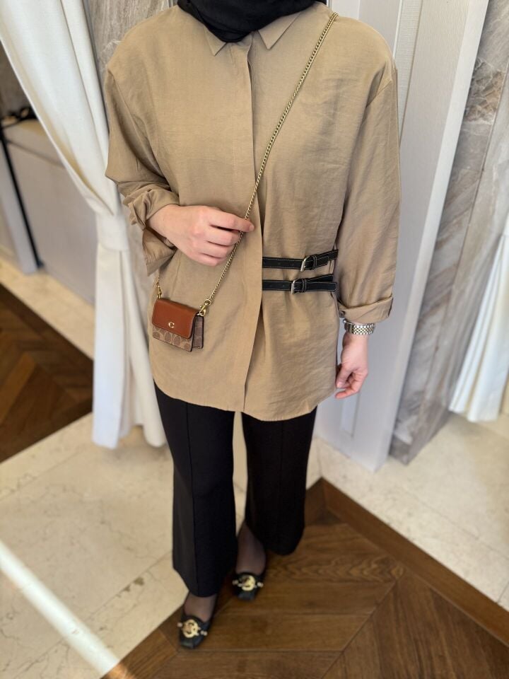 KEMERLİ GÖMLEK/ CAMEL