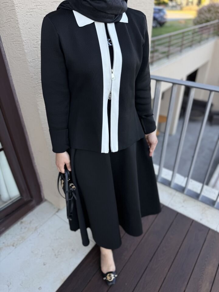 VİOLA ÇİFT FERMUAR TRİKO HIRKA