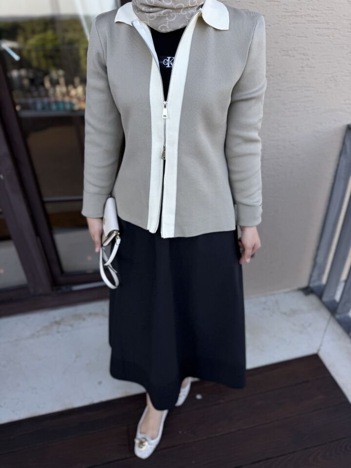 VİOLA ÇİFT FERMUAR TRİKO HIRKA