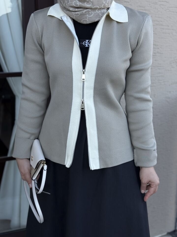 VİOLA ÇİFT FERMUAR TRİKO HIRKA